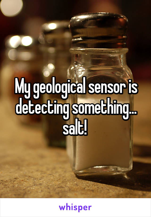 My geological sensor is detecting something... salt! 