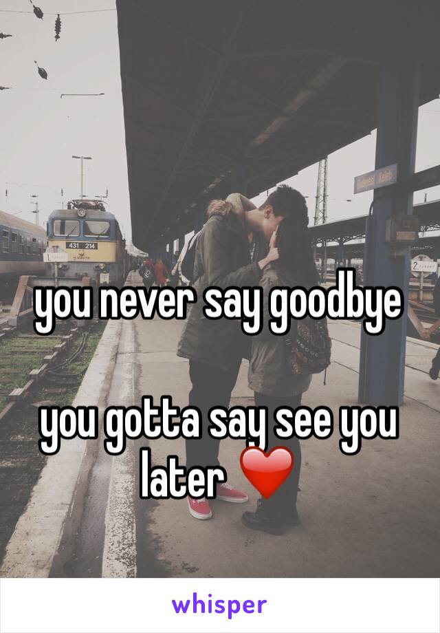 you never say goodbye 

you gotta say see you later ❤️