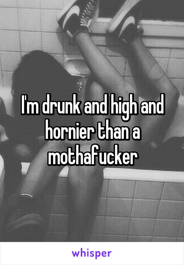 I'm drunk and high and hornier than a mothafucker