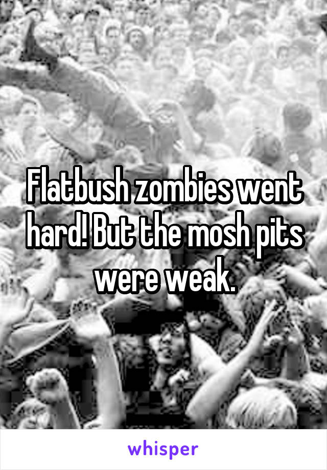 Flatbush zombies went hard! But the mosh pits were weak.