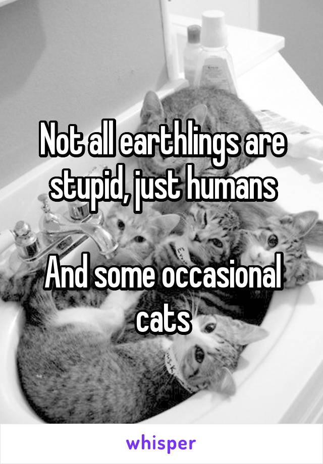 Not all earthlings are stupid, just humans

And some occasional cats