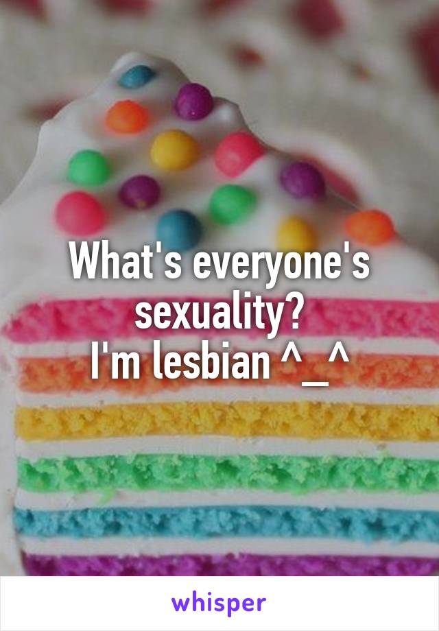 What's everyone's sexuality?
I'm lesbian ^_^