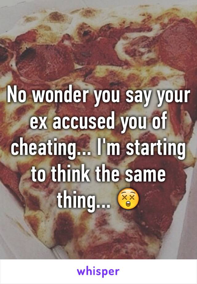 No wonder you say your ex accused you of cheating... I'm starting to think the same thing... 😲