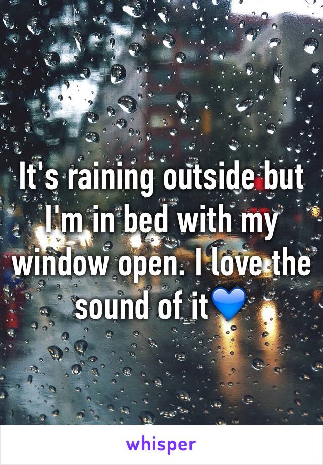 It's raining outside but I'm in bed with my window open. I love the sound of it💙