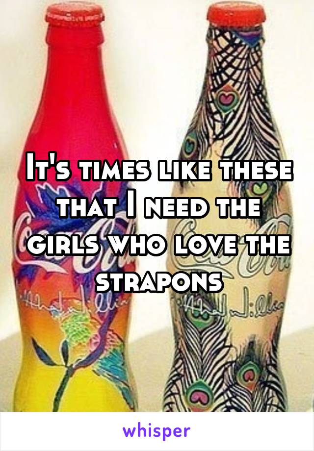 It's times like these that I need the girls who love the strapons