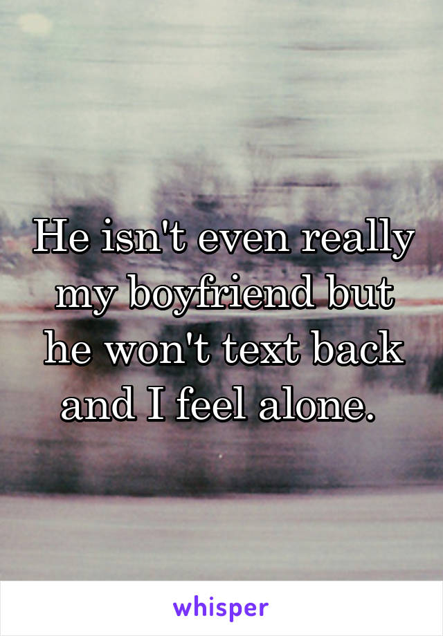 He isn't even really my boyfriend but he won't text back and I feel alone. 