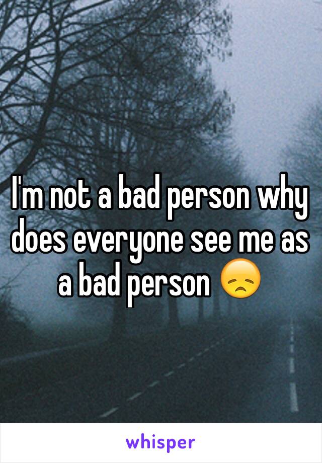 I'm not a bad person why does everyone see me as a bad person 😞