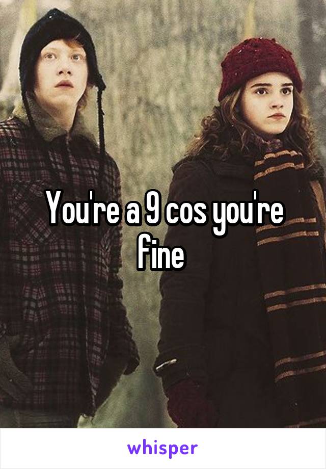 You're a 9 cos you're fine 