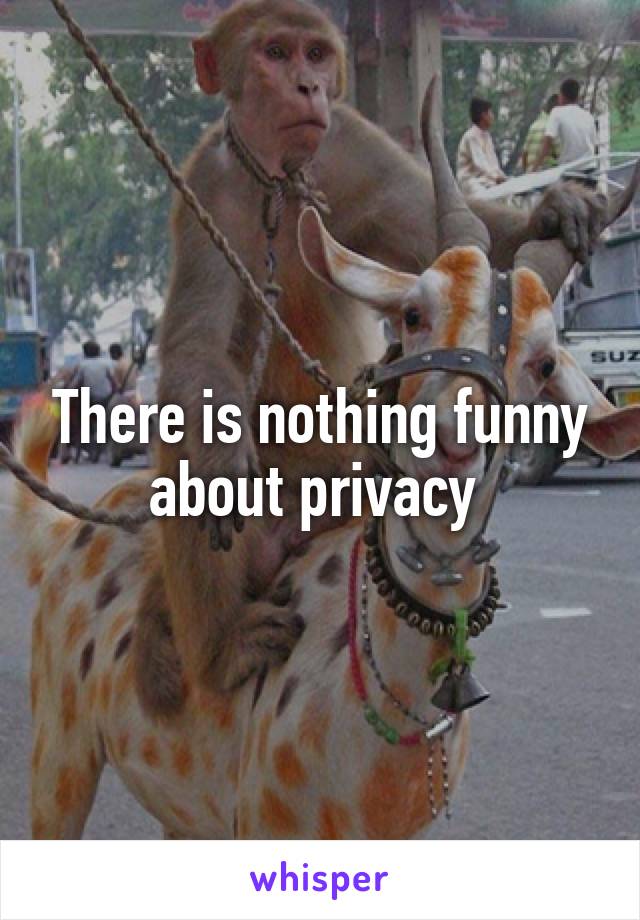 There is nothing funny about privacy 