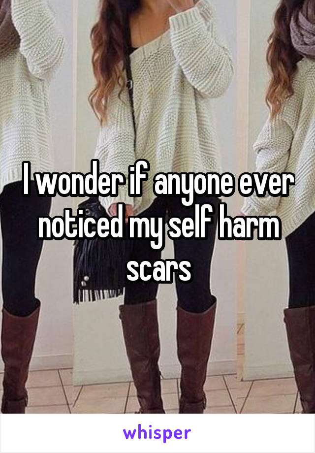 I wonder if anyone ever noticed my self harm scars