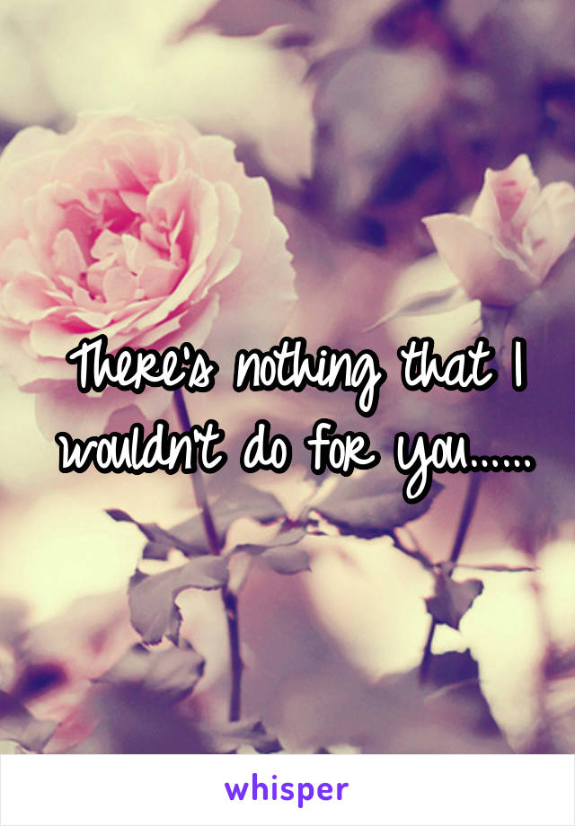 There's nothing that I wouldn't do for you……