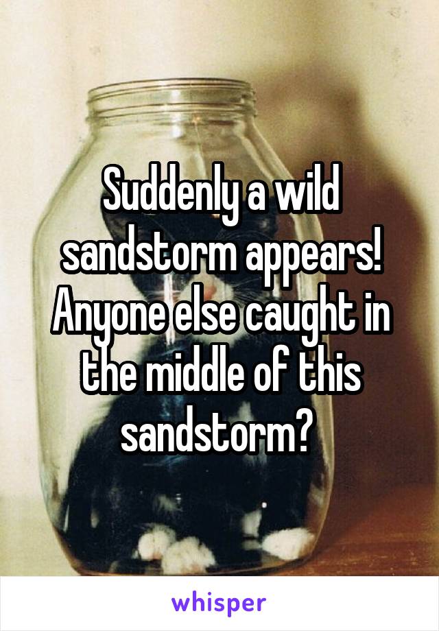 Suddenly a wild sandstorm appears! Anyone else caught in the middle of this sandstorm? 