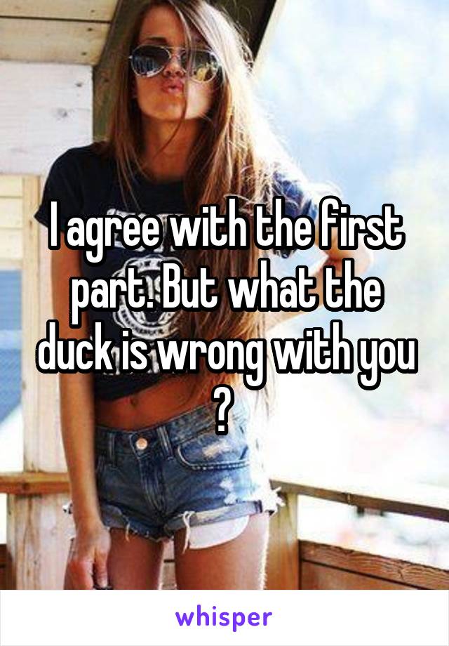 I agree with the first part. But what the duck is wrong with you ? 