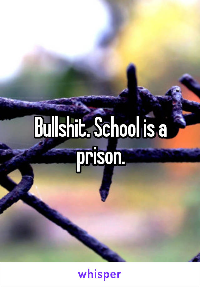 Bullshit. School is a prison.