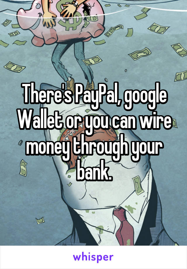 There's PayPal, google Wallet or you can wire money through your bank.