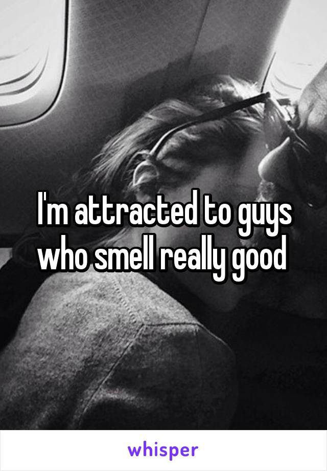 I'm attracted to guys who smell really good 