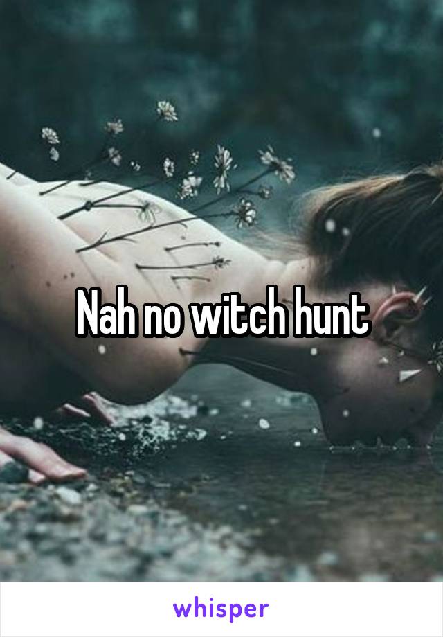 Nah no witch hunt