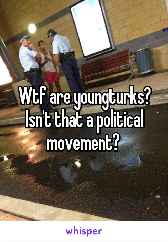 Wtf are youngturks? Isn't that a political movement? 