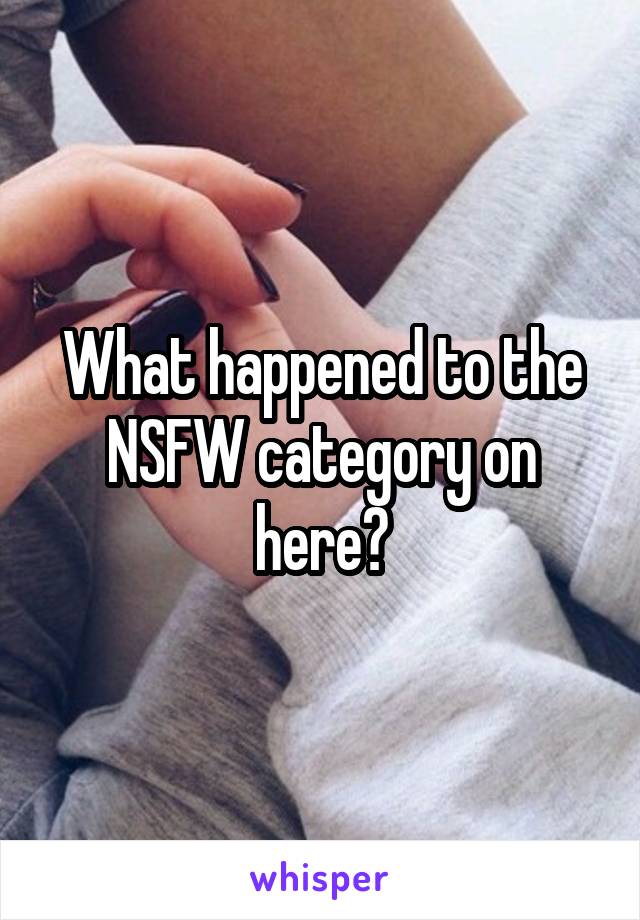 What happened to the NSFW category on here?