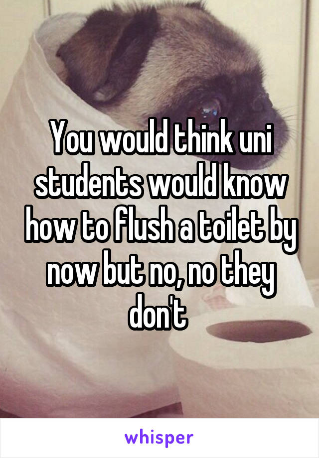 You would think uni students would know how to flush a toilet by now but no, no they don't 