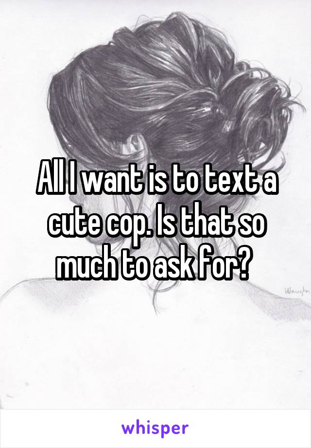 All I want is to text a cute cop. Is that so much to ask for? 