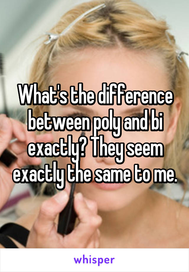 What's the difference between poly and bi exactly? They seem exactly the same to me.