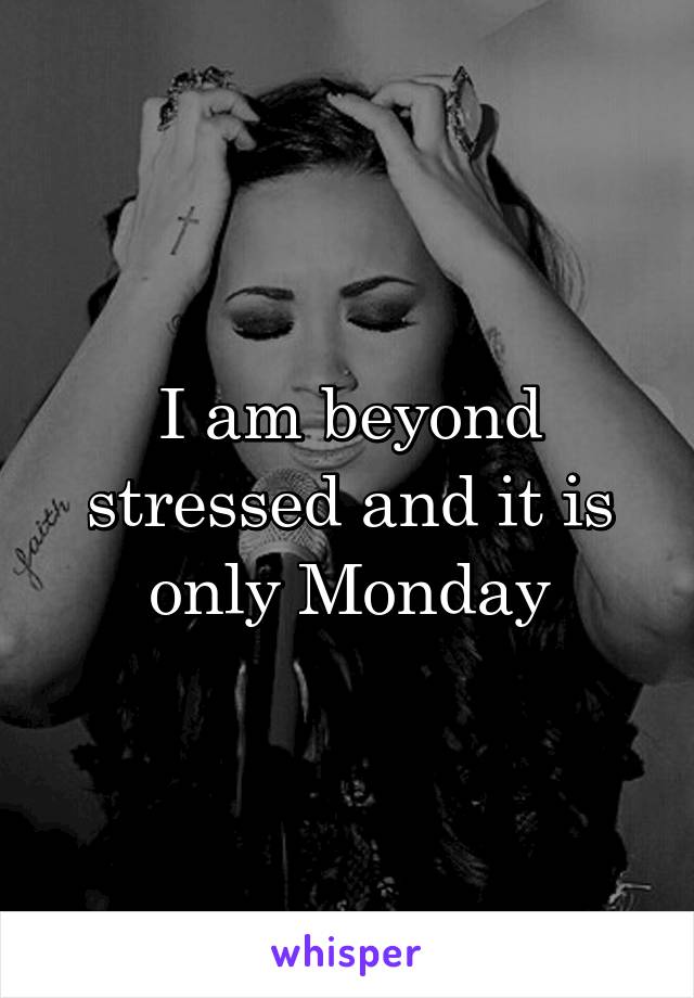 I am beyond stressed and it is only Monday