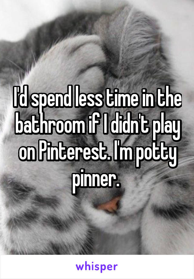 I'd spend less time in the bathroom if I didn't play on Pinterest. I'm potty pinner. 