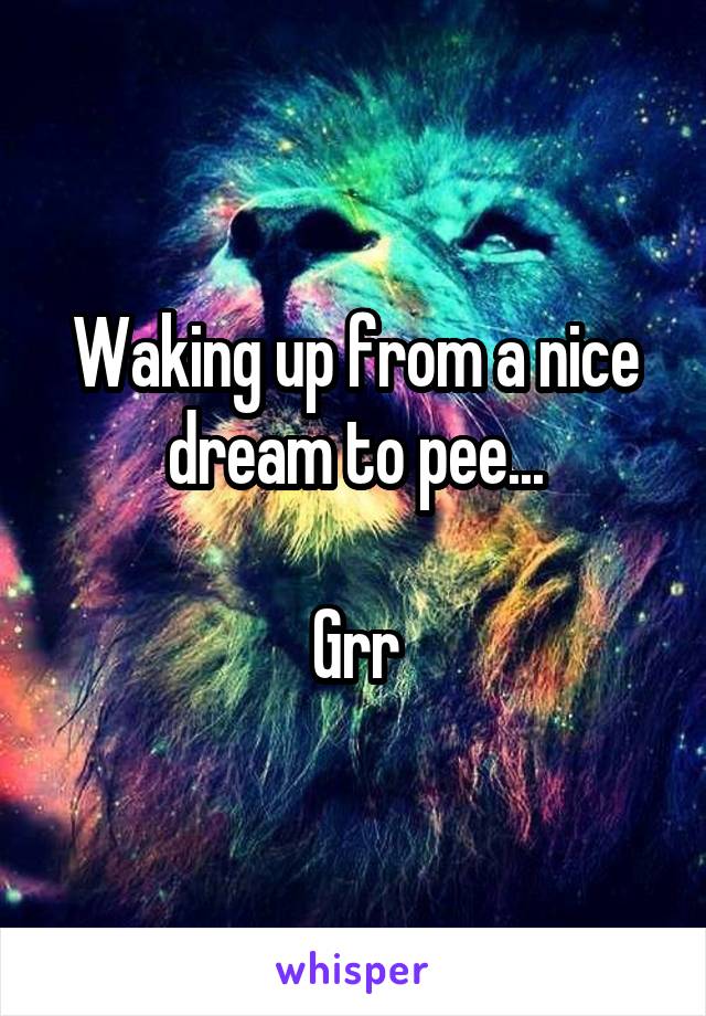 Waking up from a nice dream to pee...

Grr