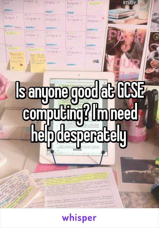 Is anyone good at GCSE computing? I'm need help desperately 