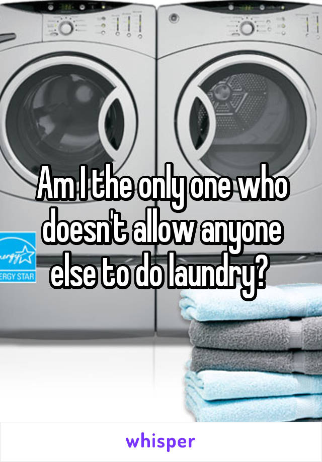 Am I the only one who doesn't allow anyone else to do laundry? 