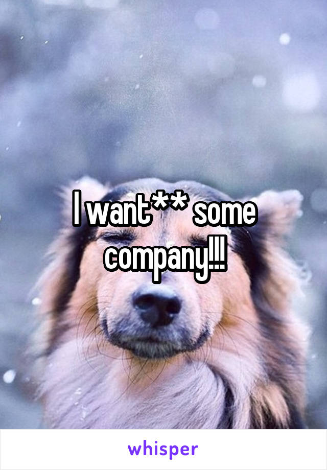 I want** some company!!!