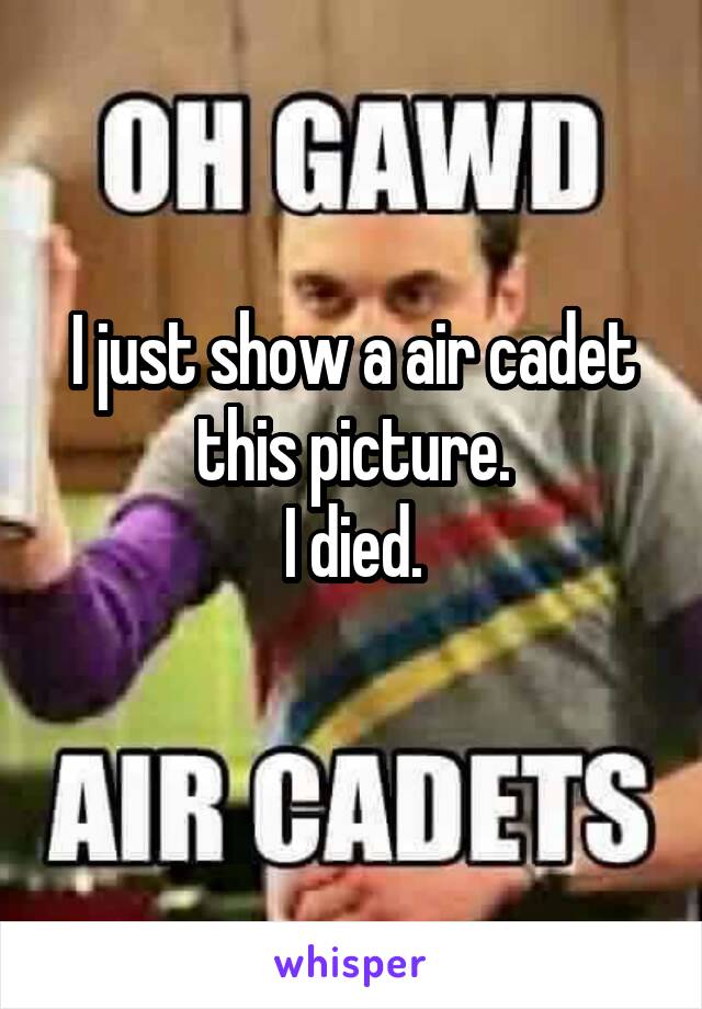 I just show a air cadet this picture.
I died.
