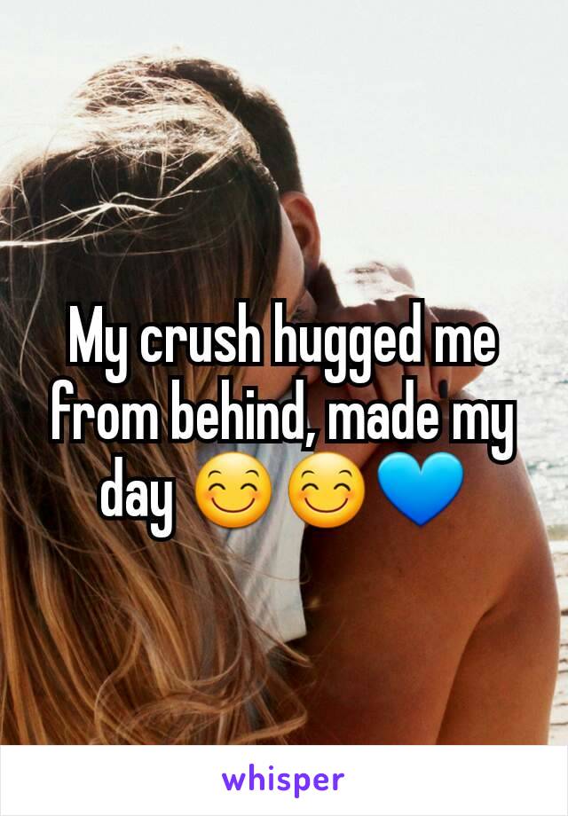 My crush hugged me from behind, made my day 😊😊💙