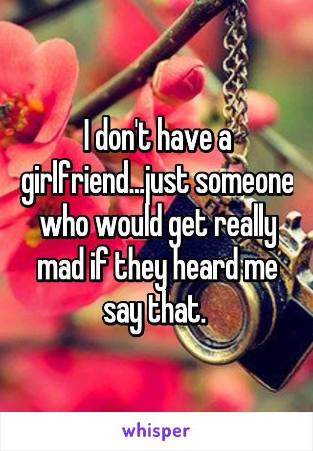 I don't have a girlfriend...just someone who would get really mad if they heard me say that. 