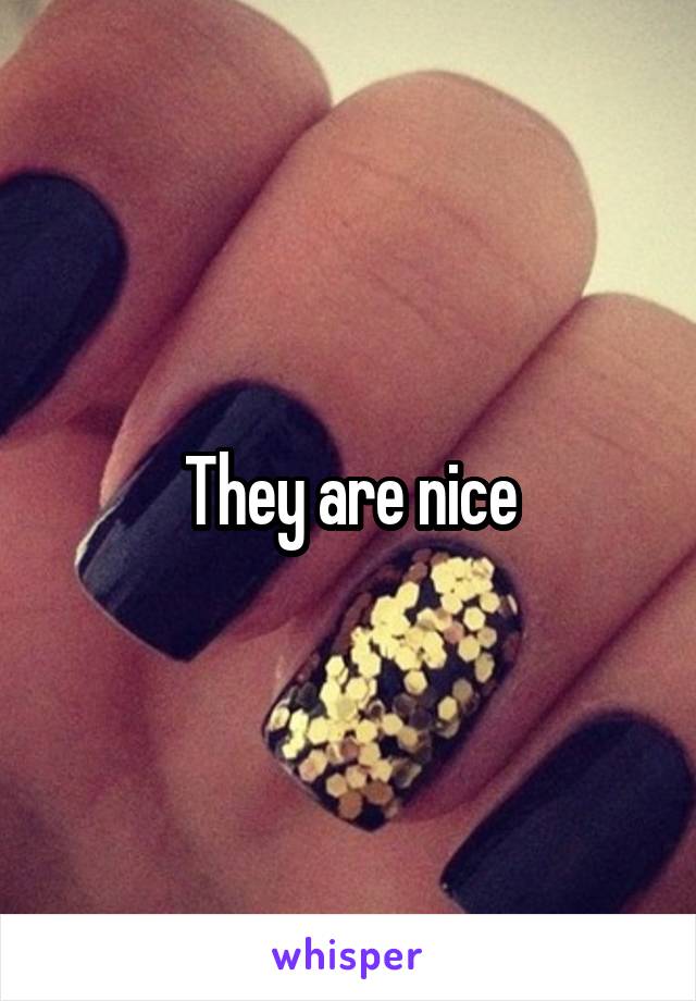 They are nice