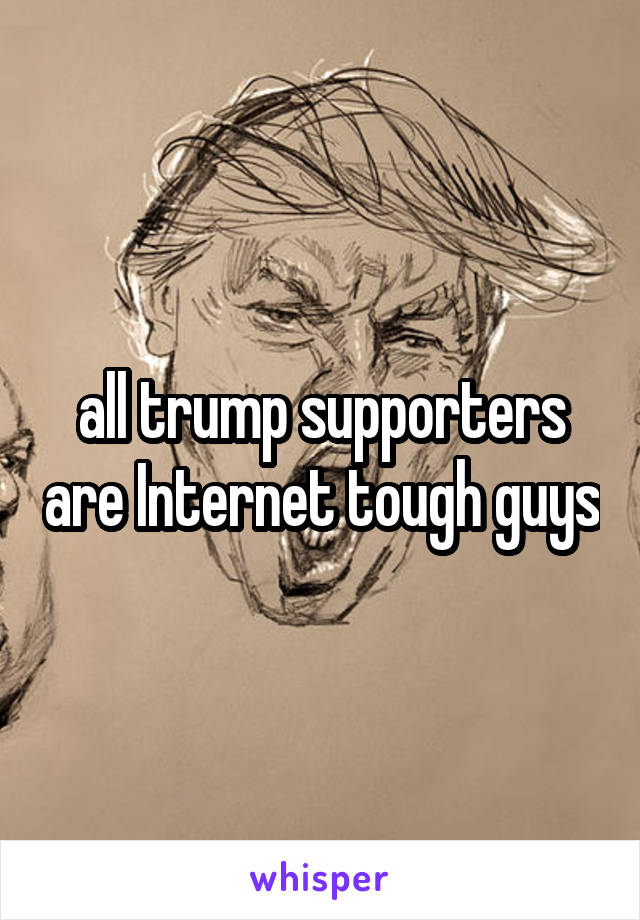 all trump supporters are Internet tough guys