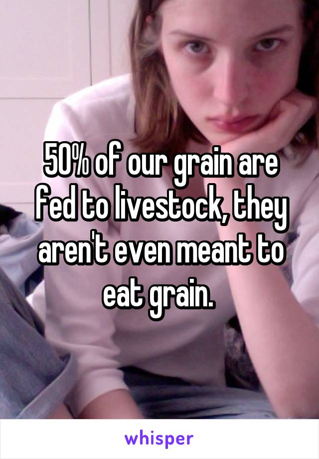 50% of our grain are fed to livestock, they aren't even meant to eat grain. 