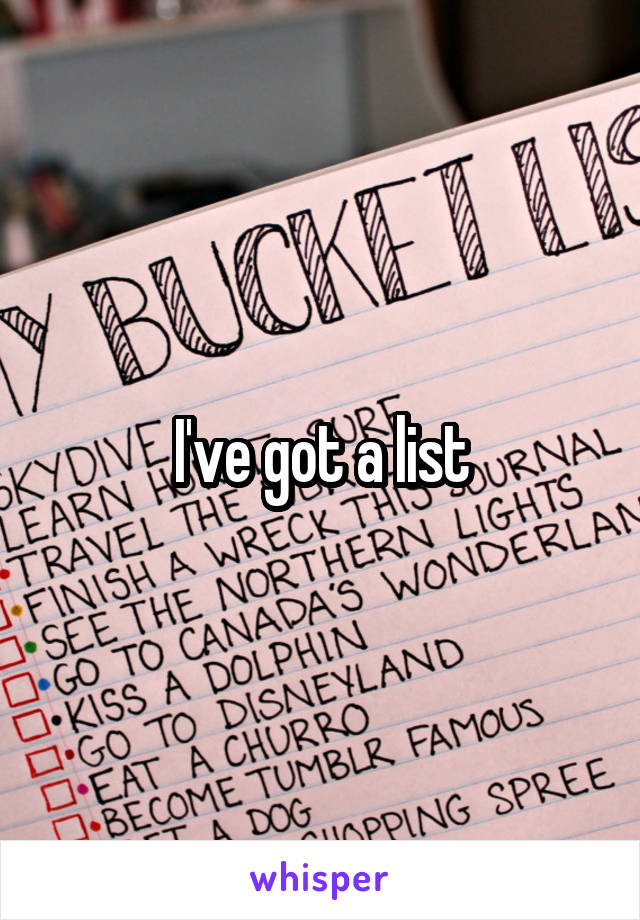 I've got a list