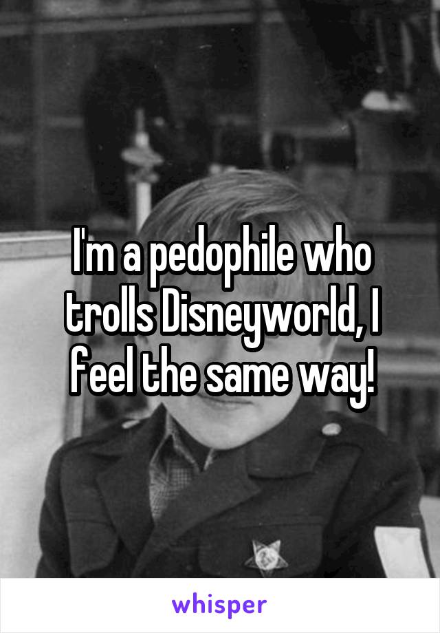 I'm a pedophile who trolls Disneyworld, I feel the same way!
