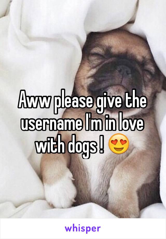 Aww please give the username I'm in love with dogs ! 😍