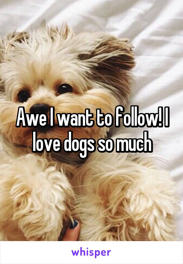 Awe I want to follow! I love dogs so much