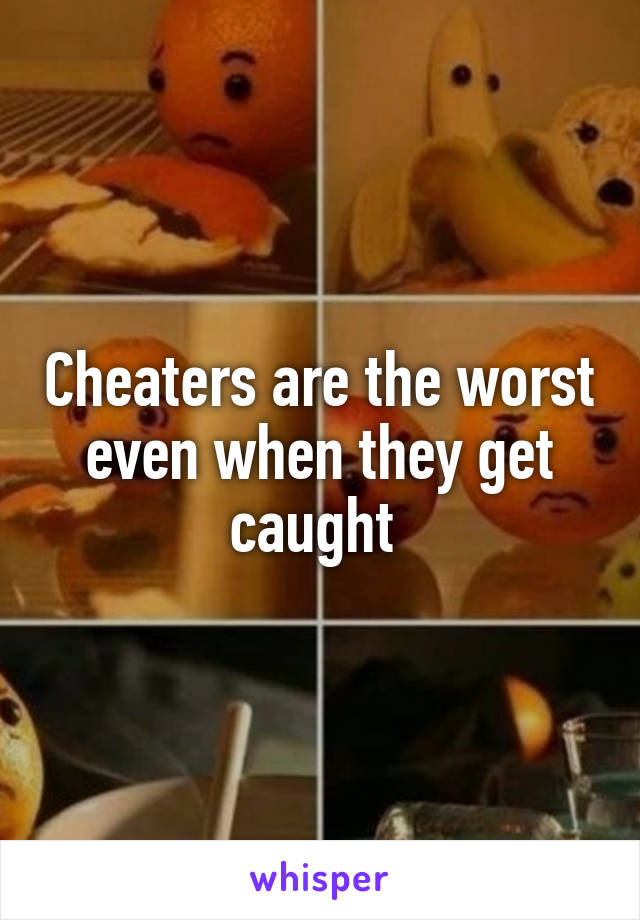 Cheaters are the worst even when they get caught 