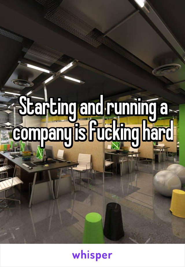 Starting and running a company is fucking hard 