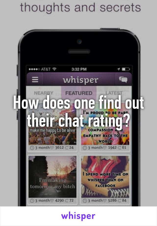 How does one find out their chat rating?