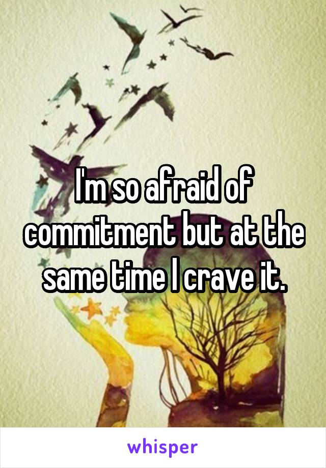 I'm so afraid of commitment but at the same time I crave it.