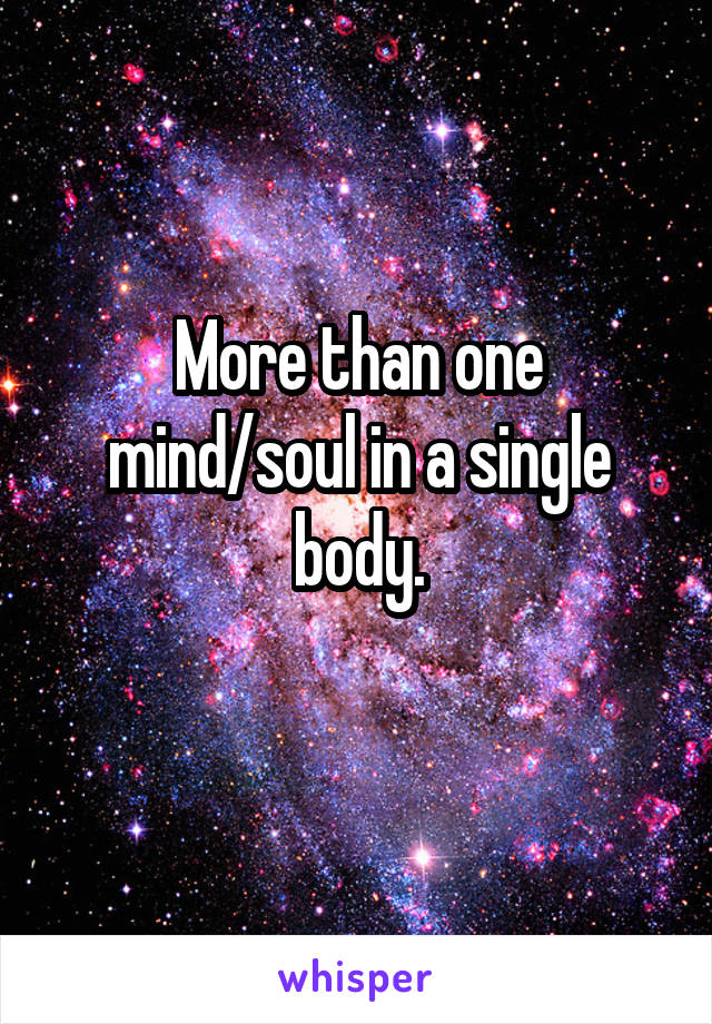 More than one mind/soul in a single body.
