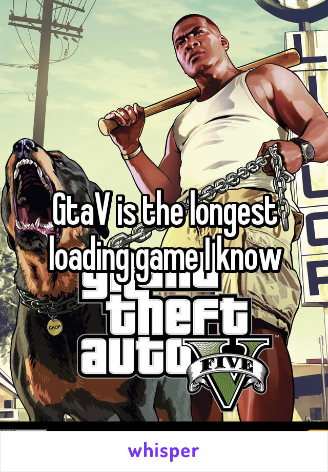 GtaV is the longest loading game I know