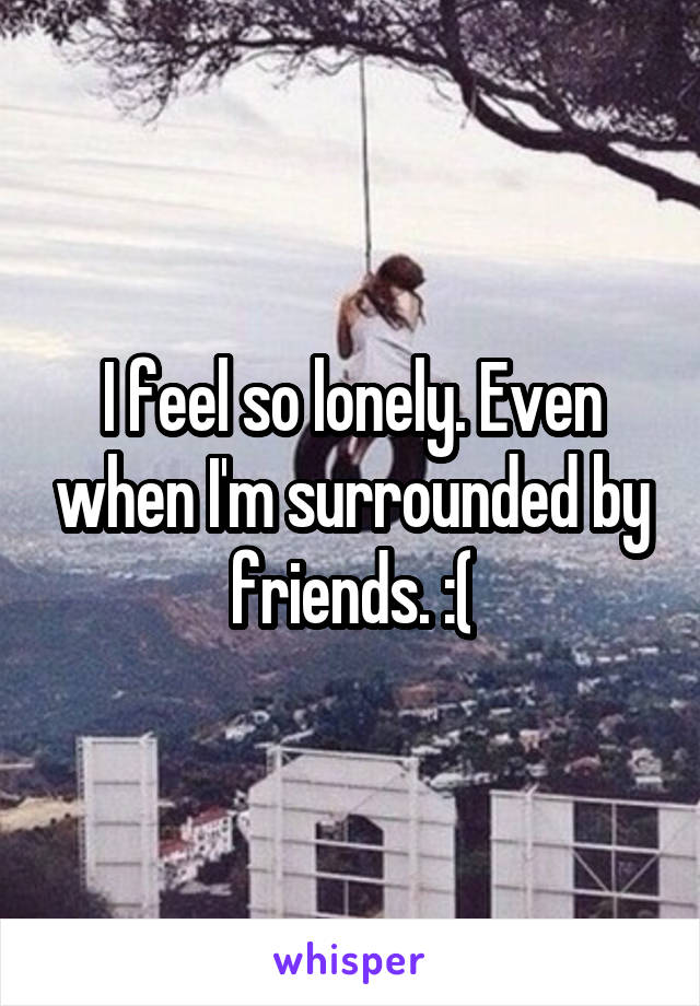 I feel so lonely. Even when I'm surrounded by friends. :(