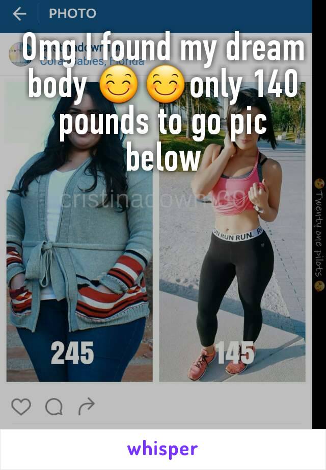 Omg I found my dream body 😊😊only 140 pounds to go pic below